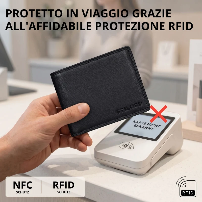 "Norman" Große Herren Leder Geldbörse mit RFID Schutz