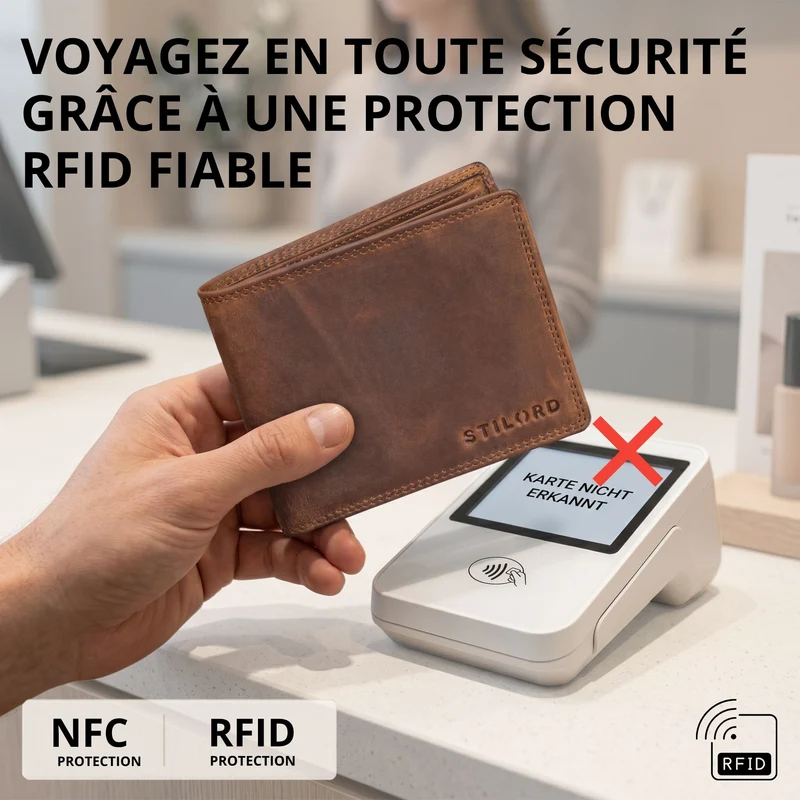 "Norman" Große Herren Leder Geldbörse mit RFID Schutz