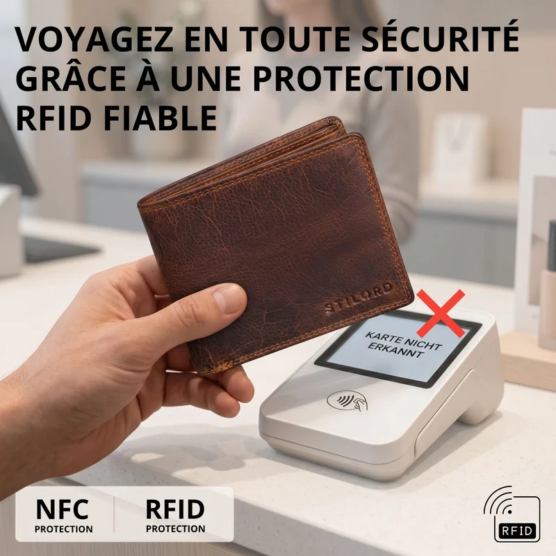 "Norman" Große Herren Leder Geldbörse mit RFID Schutz
