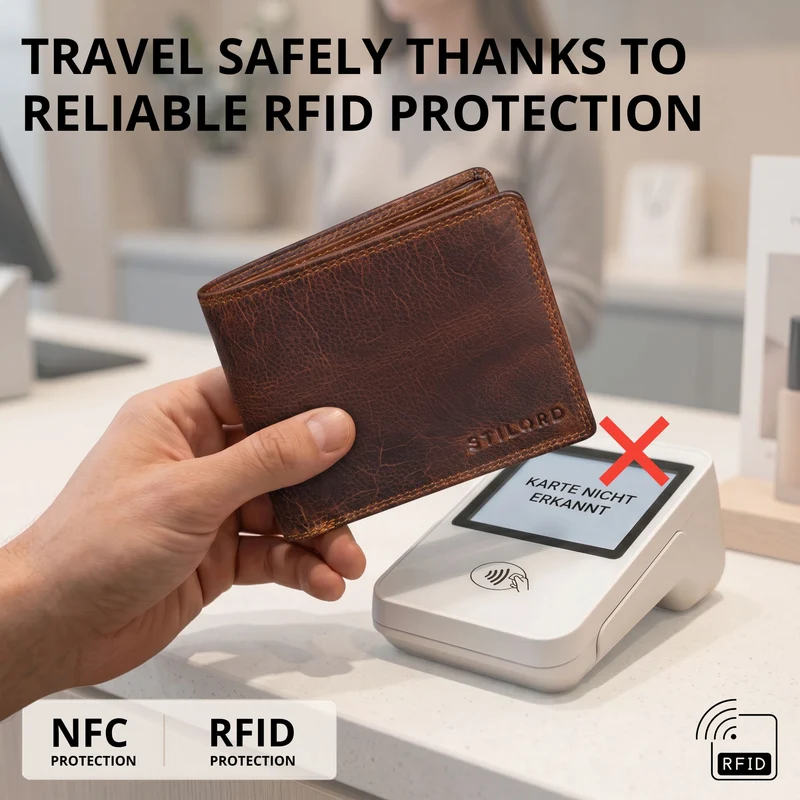 "Norman" Große Herren Leder Geldbörse mit RFID Schutz