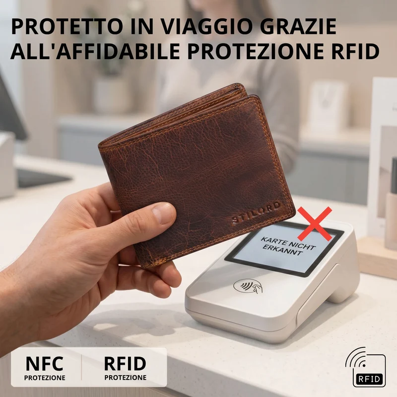 "Norman" Große Herren Leder Geldbörse mit RFID Schutz