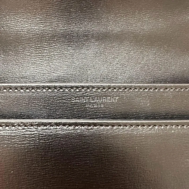 Saint Laurent Schwarzes Kalbsleder Mittleres Monogramm Sonnenuntergang