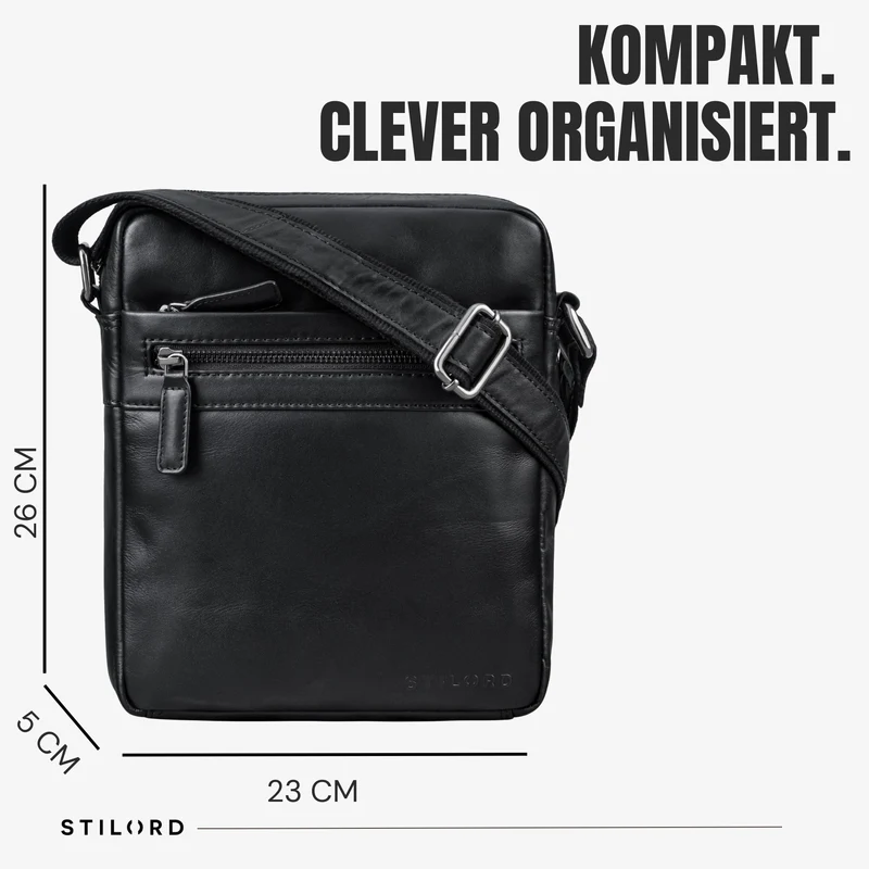 “Oli” Vintage Männerhandtasche Leder Klein für Tablet bis 11 Zoll