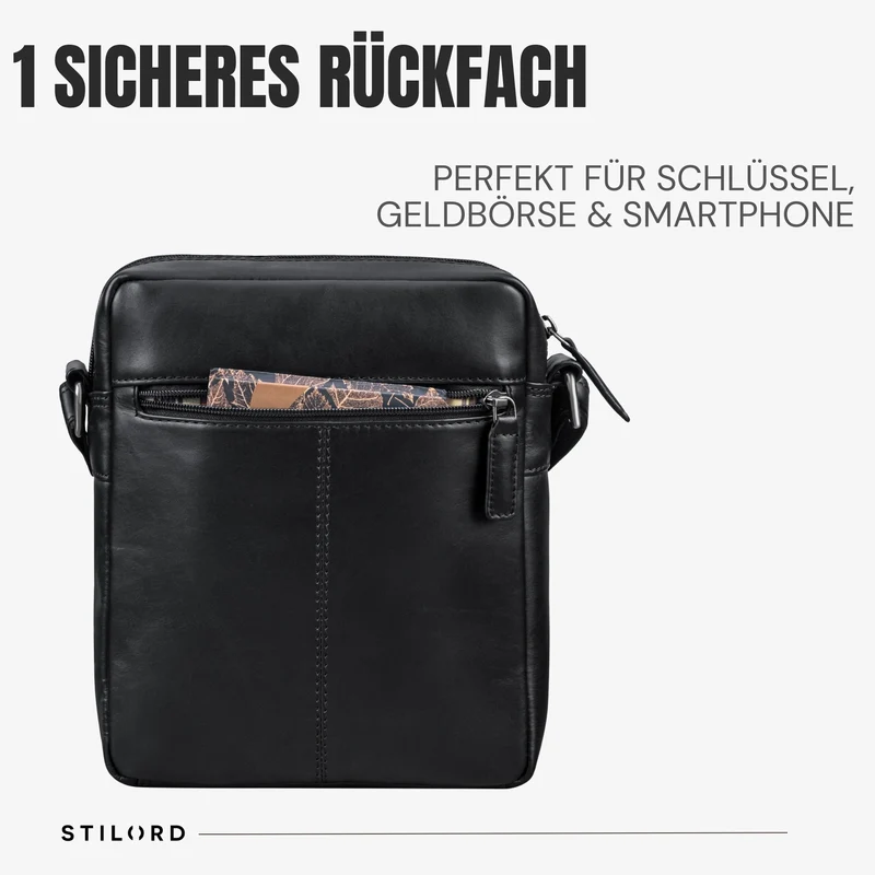 “Oli” Vintage Männerhandtasche Leder Klein für Tablet bis 11 Zoll