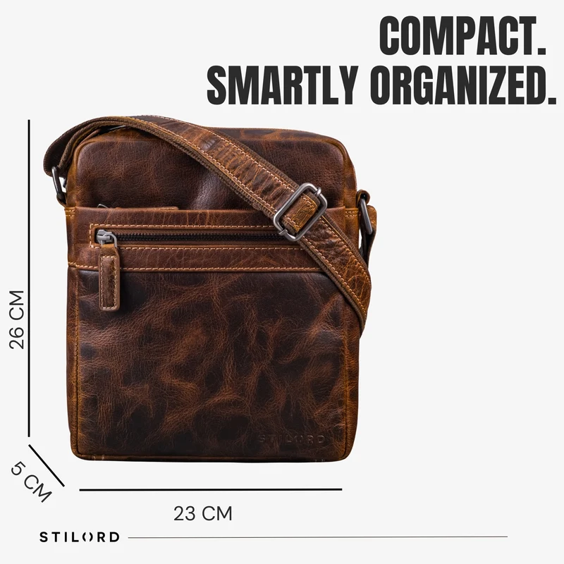 “Oli” Vintage Männerhandtasche Leder Klein für Tablet bis 11 Zoll