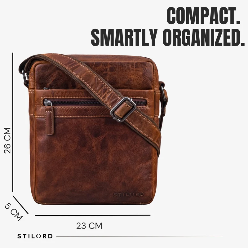 “Oli” Vintage Männerhandtasche Leder Klein für Tablet bis 11 Zoll