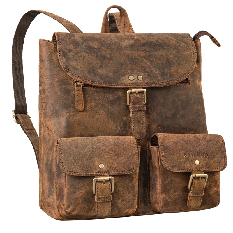 "Niva" Damen Rucksack Leder Laptop bis 13 Zoll