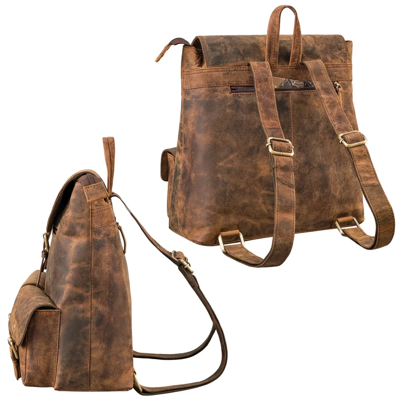 "Niva" Damen Rucksack Leder Laptop bis 13 Zoll