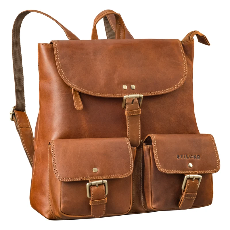 "Niva" Damen Rucksack Leder Laptop bis 13 Zoll