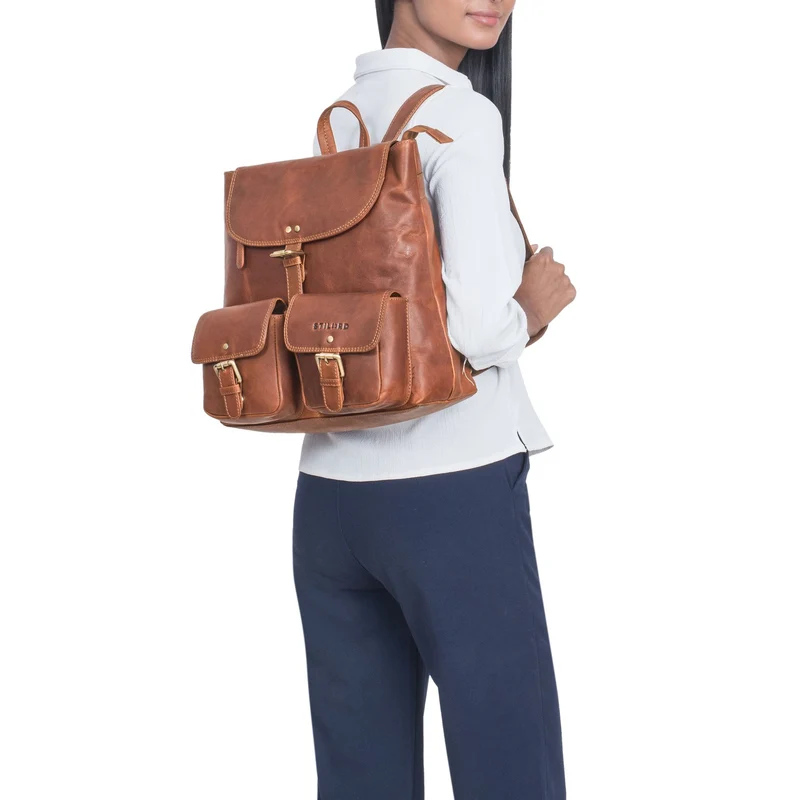 "Niva" Damen Rucksack Leder Laptop bis 13 Zoll