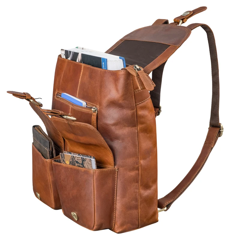 "Niva" Damen Rucksack Leder Laptop bis 13 Zoll