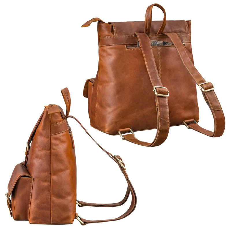 "Niva" Damen Rucksack Leder Laptop bis 13 Zoll
