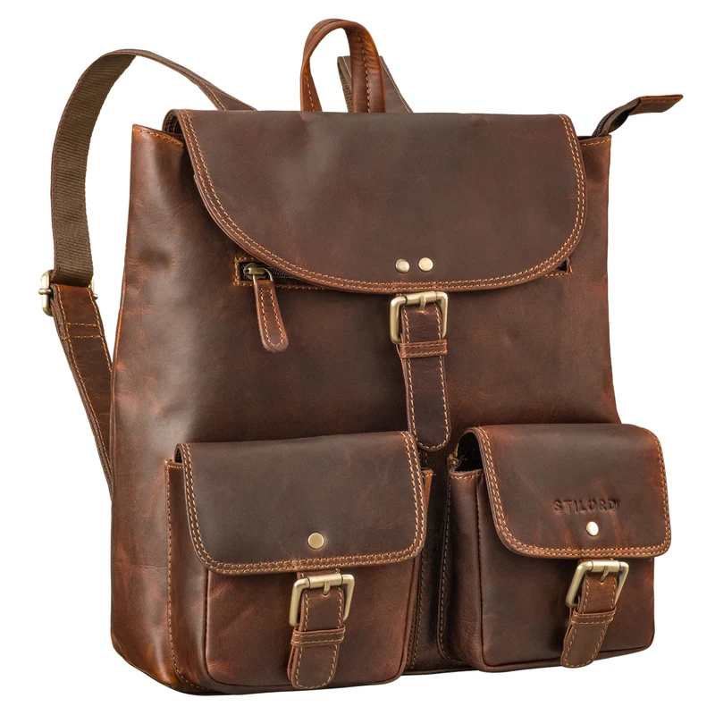 "Niva" Damen Rucksack Leder Laptop bis 13 Zoll