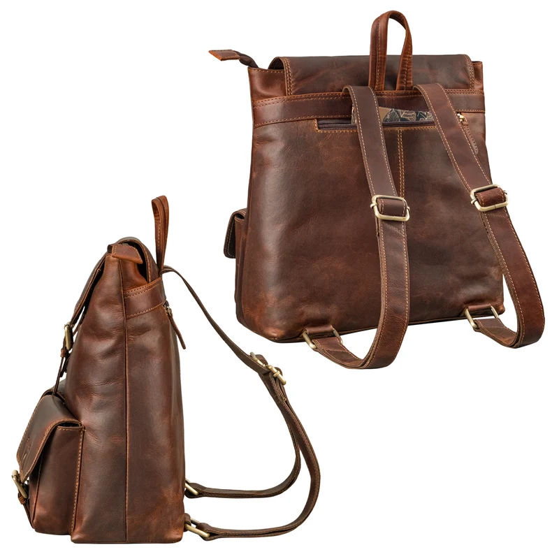 "Niva" Damen Rucksack Leder Laptop bis 13 Zoll