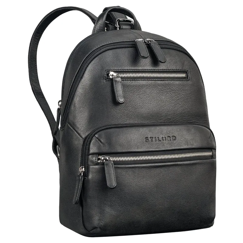 "Maja" eleganter Damen Leder-Rucksack klein mit vielen Fächern
