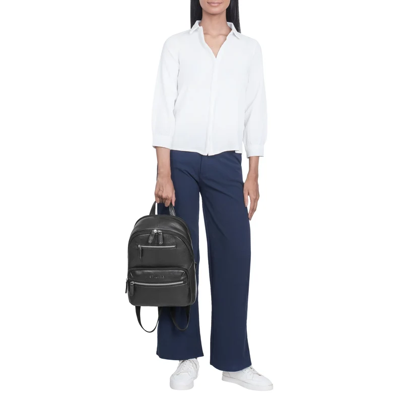 "Maja" eleganter Damen Leder-Rucksack klein mit vielen Fächern