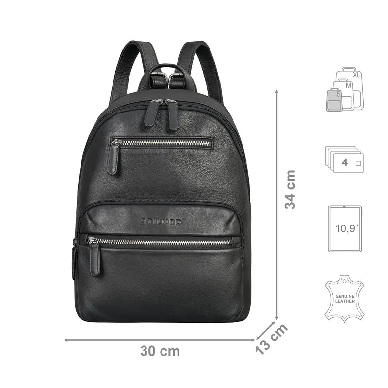"Maja" eleganter Damen Leder-Rucksack klein mit vielen Fächern