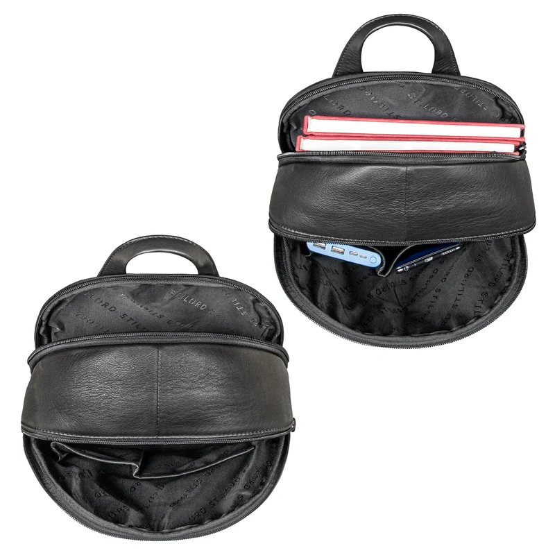 "Maja" eleganter Damen Leder-Rucksack klein mit vielen Fächern