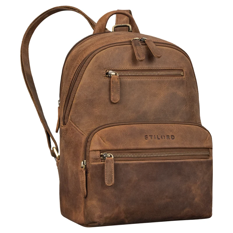 "Maja" eleganter Damen Leder-Rucksack klein mit vielen Fächern