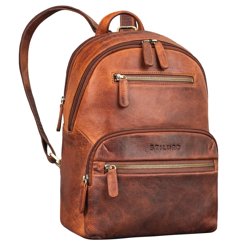 "Maja" eleganter Damen Leder-Rucksack klein mit vielen Fächern