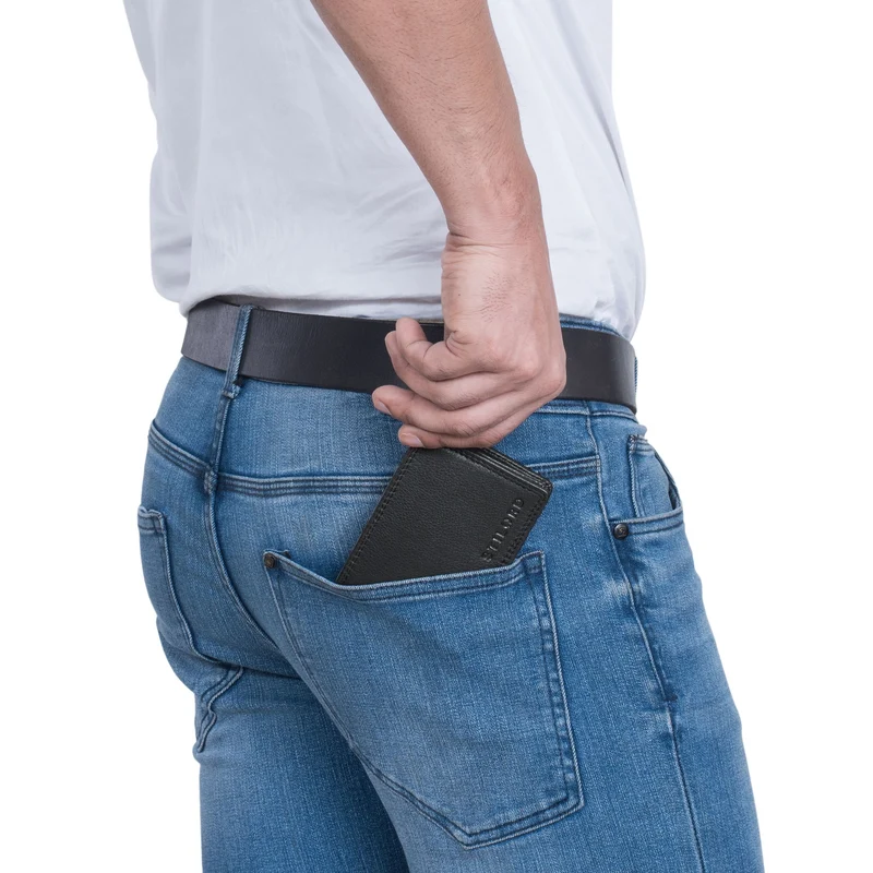 "Matteo" Herren Mini Portemonnaie Leder mit Münzfach – RFID Schutz