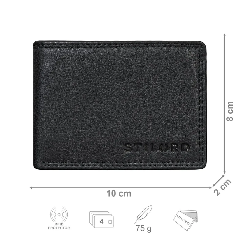 "Matteo" Herren Mini Portemonnaie Leder mit Münzfach – RFID Schutz