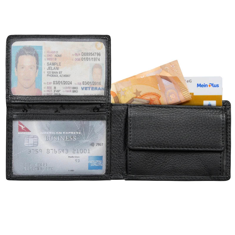 "Matteo" Herren Mini Portemonnaie Leder mit Münzfach – RFID Schutz