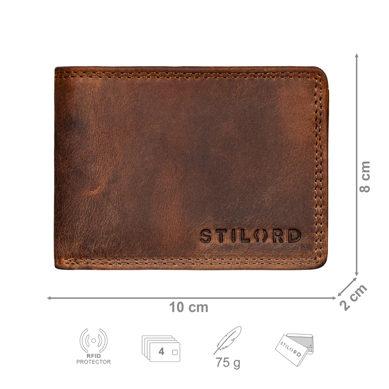 "Matteo" Herren Mini Portemonnaie Leder mit Münzfach – RFID Schutz