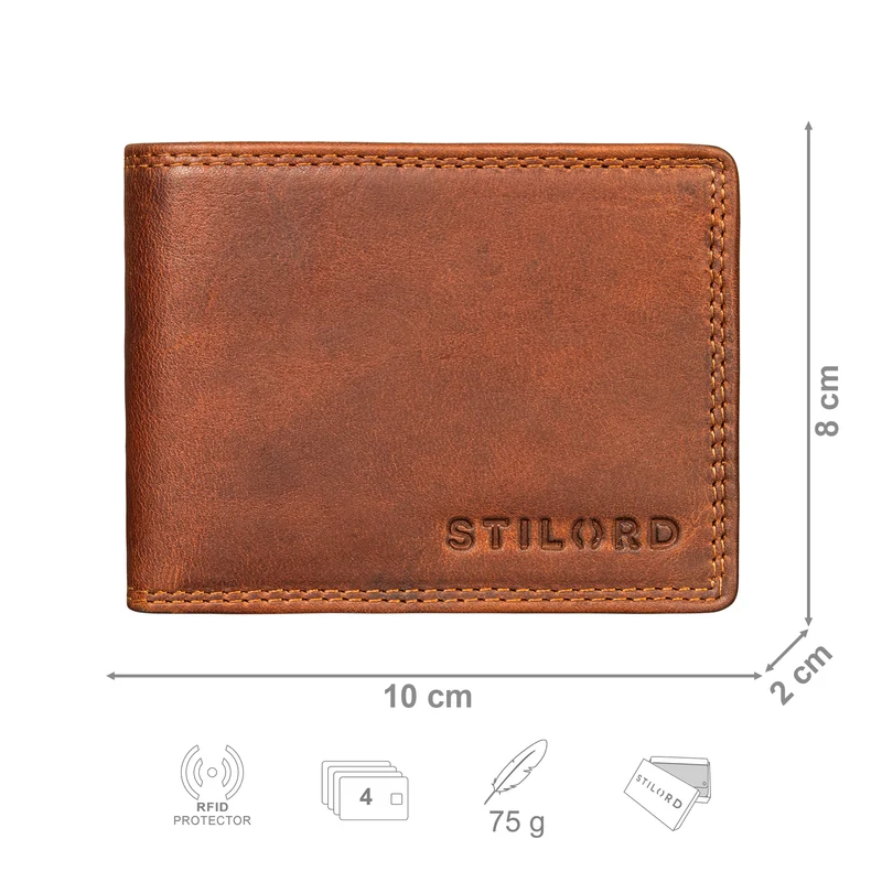 "Matteo" Herren Mini Portemonnaie Leder mit Münzfach – RFID Schutz