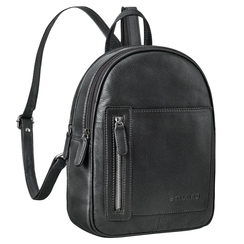 "Ivana" 2-in-1 Rucksack Leder Damen Klein als Crossbody Bag Echtleder
