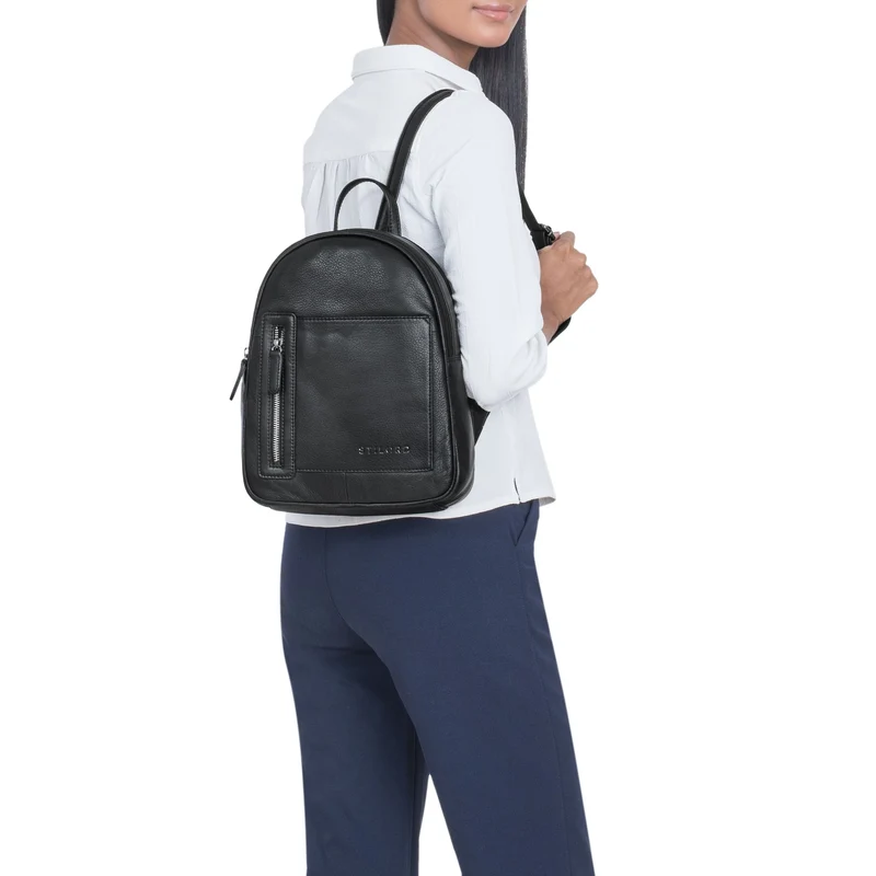 "Ivana" 2-in-1 Rucksack Leder Damen Klein als Crossbody Bag Echtleder