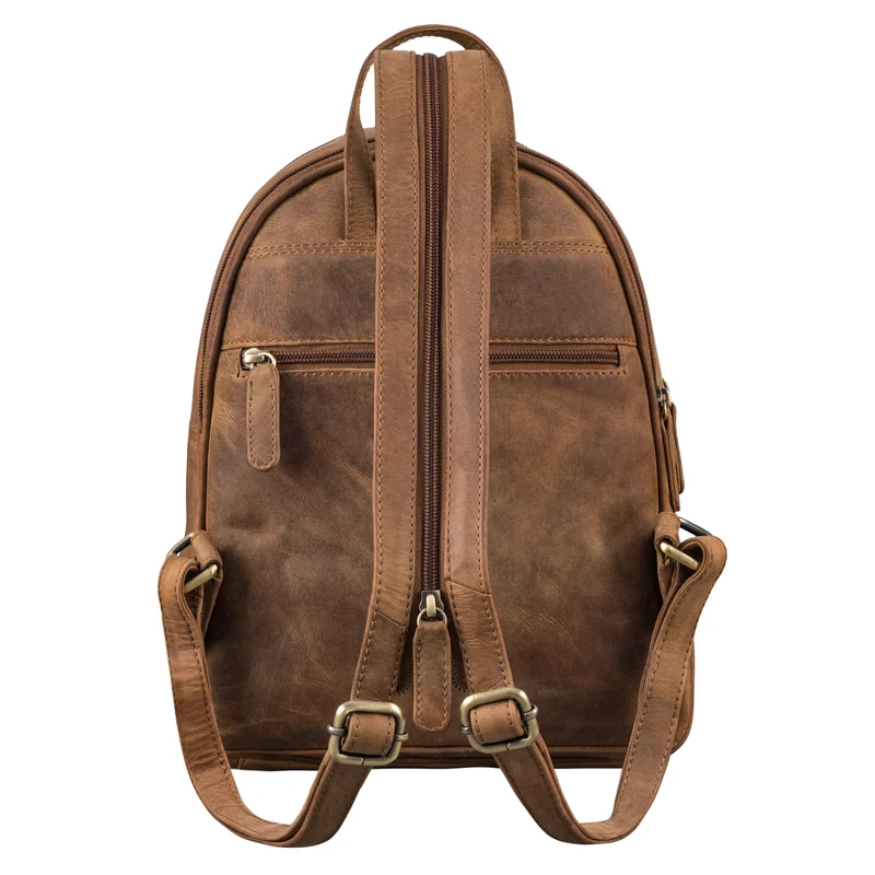 "Ivana" 2-in-1 Rucksack Leder Damen Klein als Crossbody Bag Echtleder