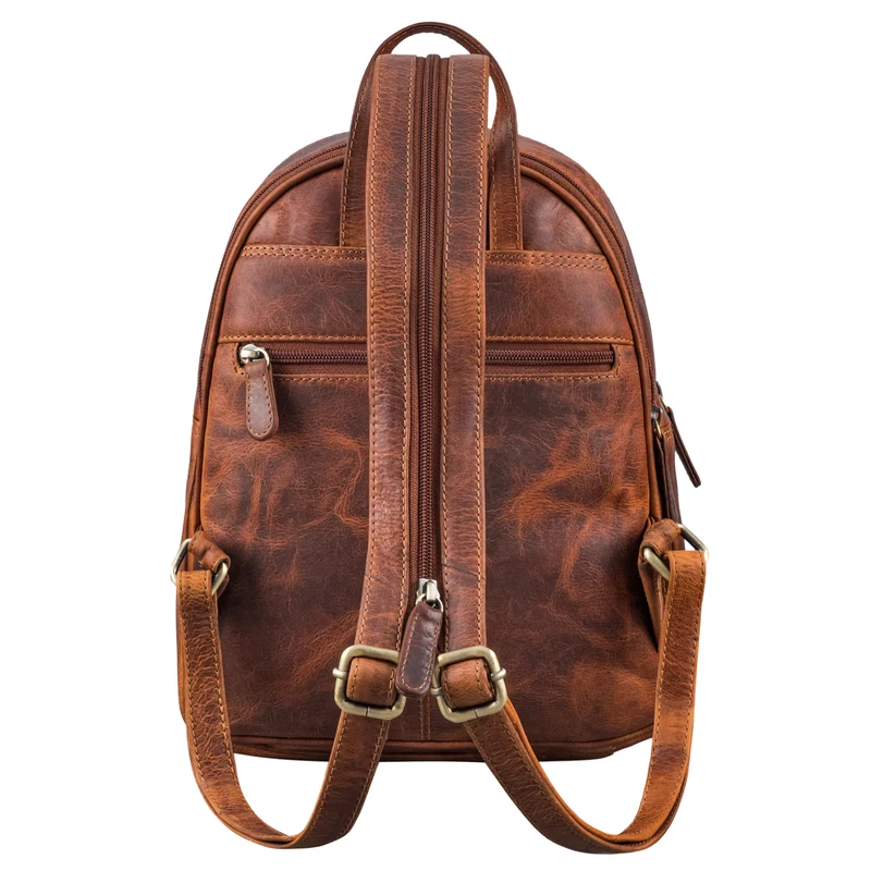 "Ivana" 2-in-1 Rucksack Leder Damen Klein als Crossbody Bag Echtleder