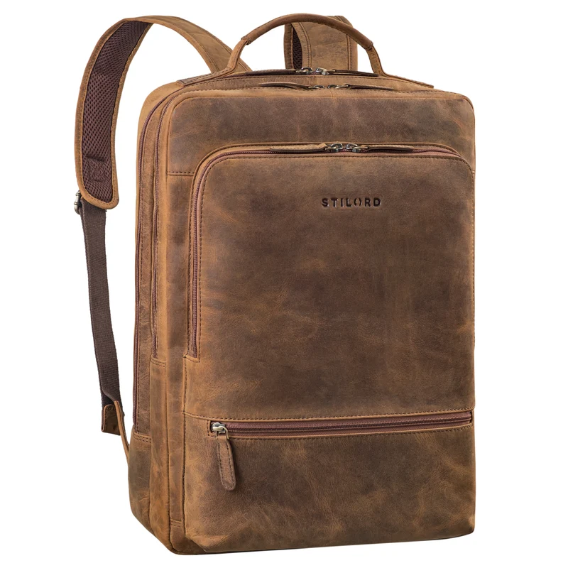 "Christian" XL Business-Rucksack Herren & Damen Leder Laptop 15 - 17,3"