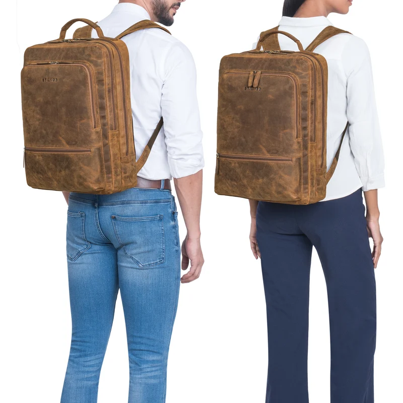 "Christian" XL Business-Rucksack Herren & Damen Leder Laptop 15 - 17,3"