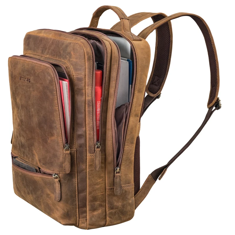 "Christian" XL Business-Rucksack Herren & Damen Leder Laptop 15 - 17,3"