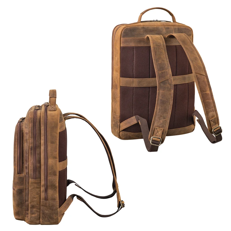 "Christian" XL Business-Rucksack Herren & Damen Leder Laptop 15 - 17,3"