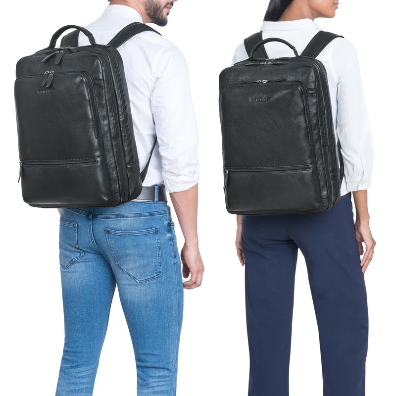 "Christian" XL Business-Rucksack Herren & Damen Leder Laptop 15 - 17,3"