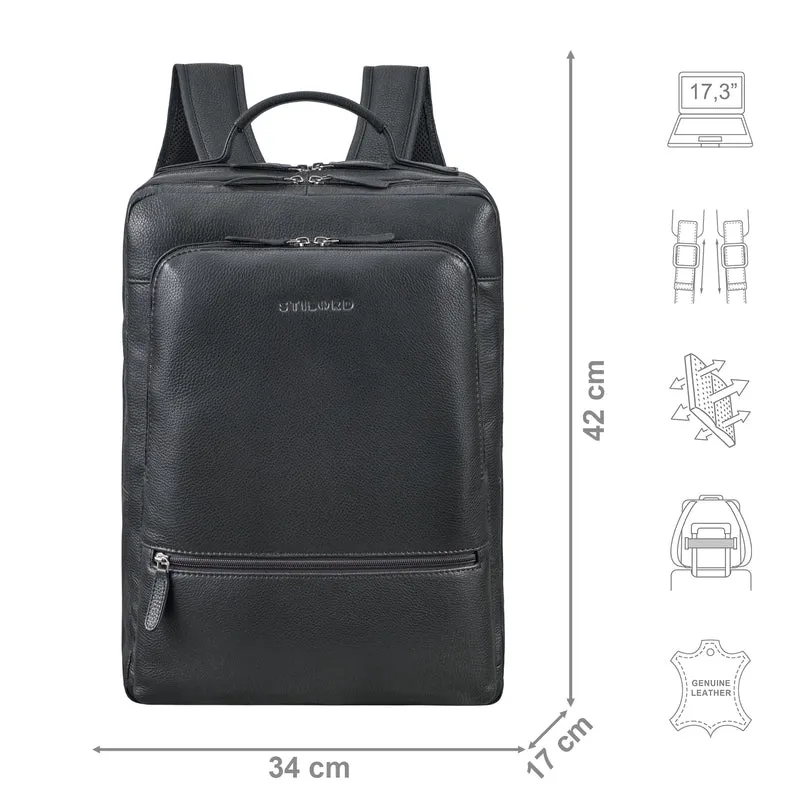 "Christian" XL Business-Rucksack Herren & Damen Leder Laptop 15 - 17,3"