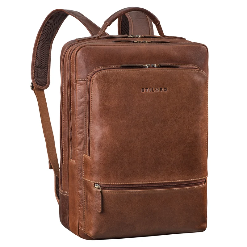 "Christian" XL Business-Rucksack Herren & Damen Leder Laptop 15 - 17,3"