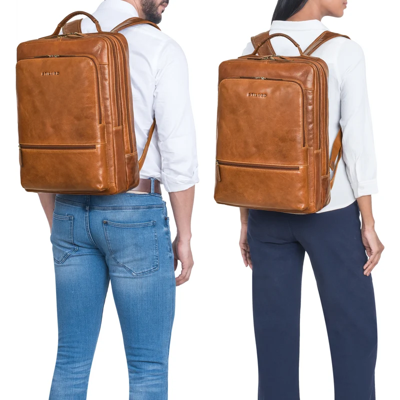 "Christian" XL Business-Rucksack Herren & Damen Leder Laptop 15 - 17,3"