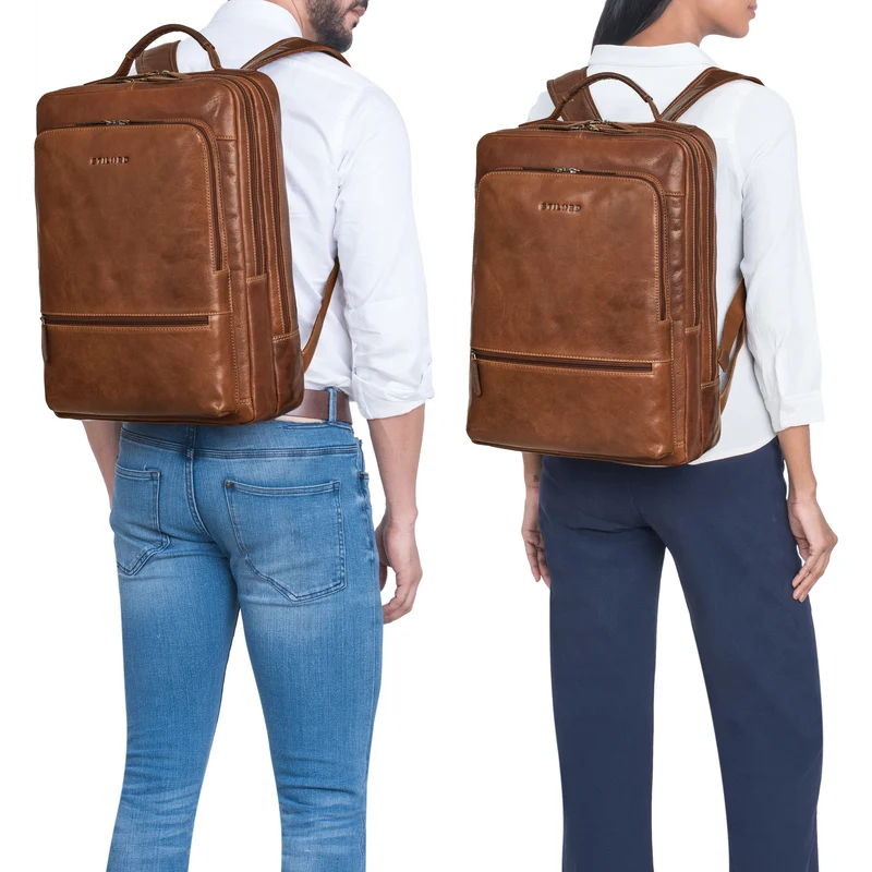 "Christian" XL Business-Rucksack Herren & Damen Leder Laptop 15 - 17,3"