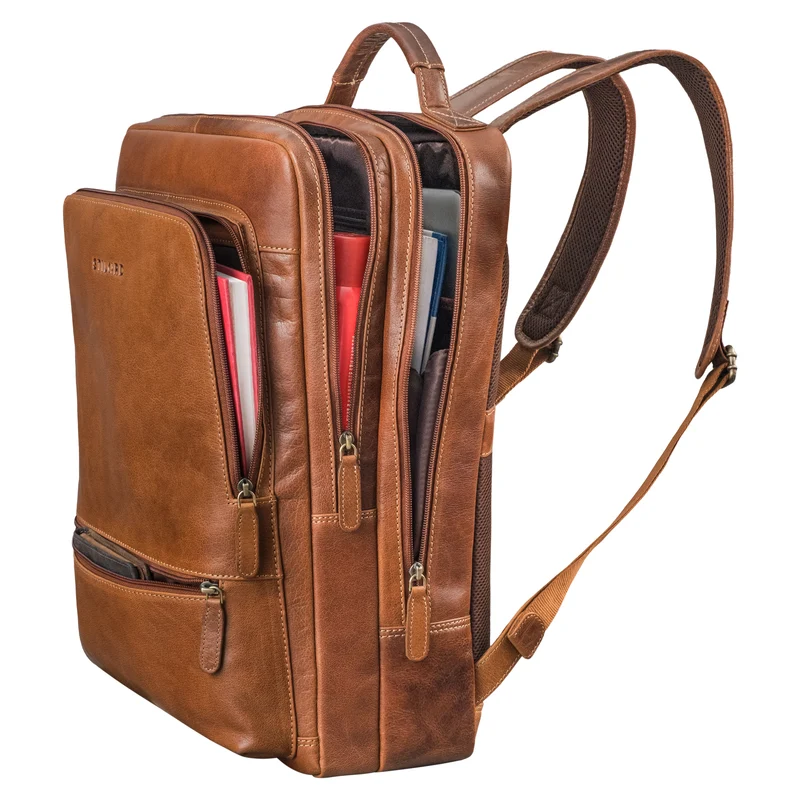 "Christian" XL Business-Rucksack Herren & Damen Leder Laptop 15 - 17,3"