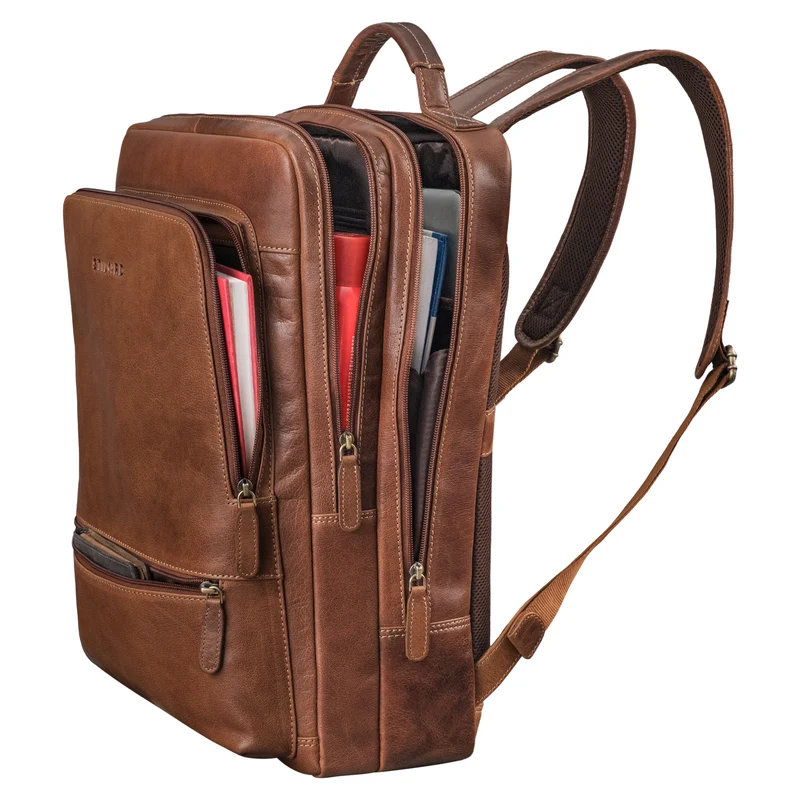 "Christian" XL Business-Rucksack Herren & Damen Leder Laptop 15 - 17,3"