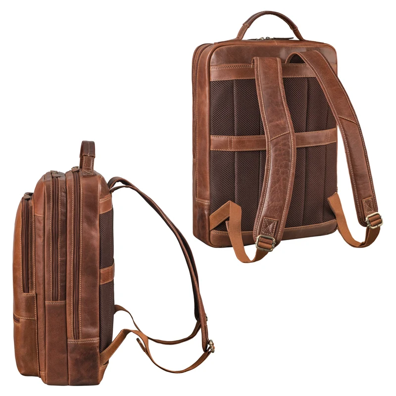 "Christian" XL Business-Rucksack Herren & Damen Leder Laptop 15 - 17,3"
