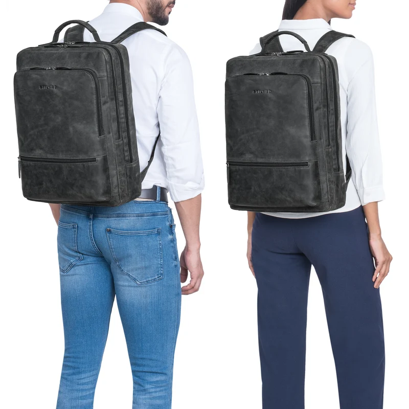 "Christian" XL Business-Rucksack Herren & Damen Leder Laptop 15 - 17,3"
