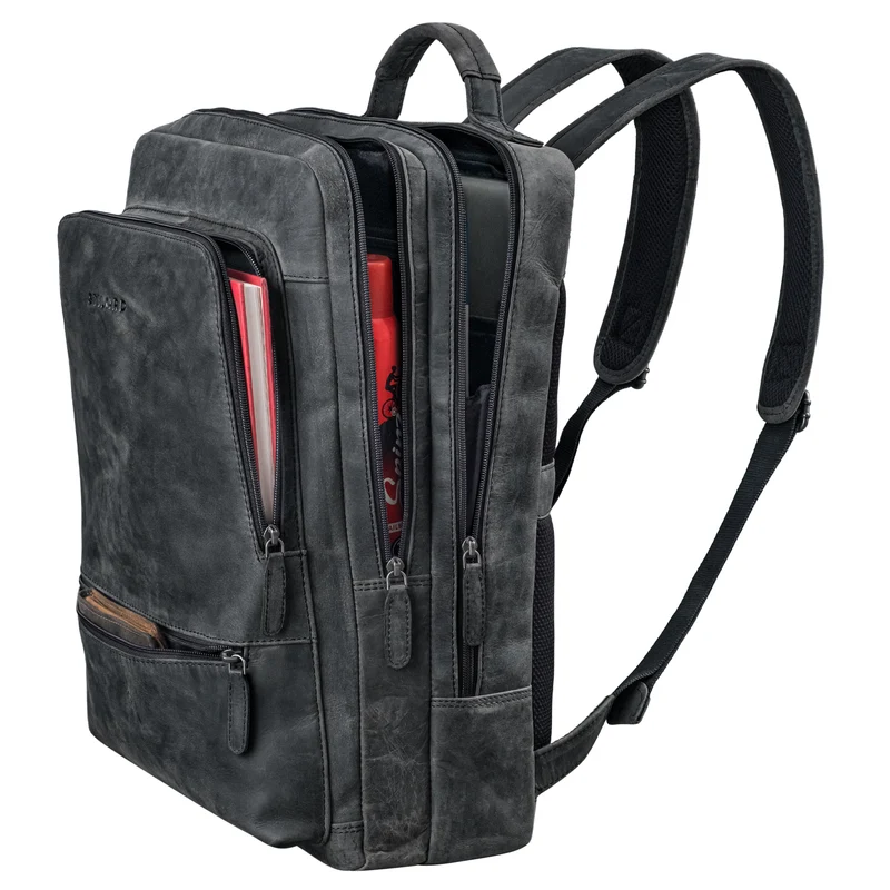 "Christian" XL Business-Rucksack Herren & Damen Leder Laptop 15 - 17,3"