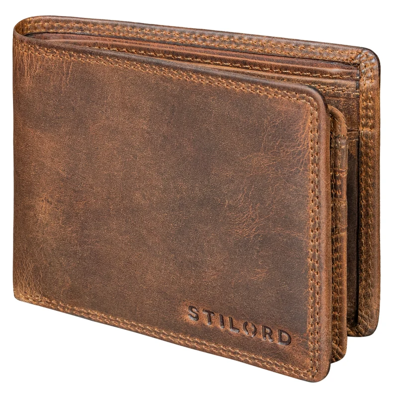 "Edgar" Geldbörse Herren Leder RFID Schutz Bifold in Geschenkbox