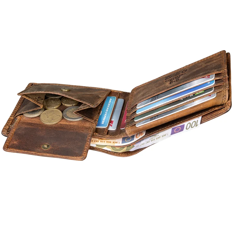 "Edgar" Geldbörse Herren Leder RFID Schutz Bifold in Geschenkbox