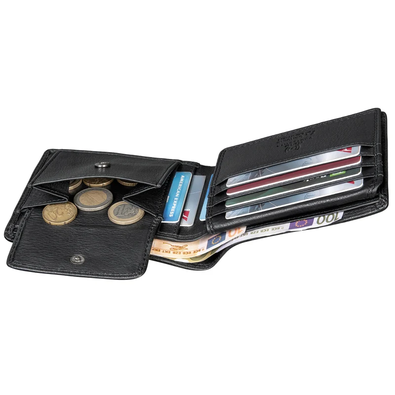 "Edgar" Geldbörse Herren Leder RFID Schutz Bifold in Geschenkbox